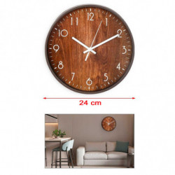 Tradineur - Reloj redondo de pared con números grandes, silencioso, funcionamiento a pilas, minimalista, moderno, decoración, co