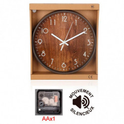 Tradineur - Reloj redondo de pared con números grandes, silencioso, funcionamiento a pilas, minimalista, moderno, decoración, co