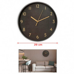 Tradineur - Reloj redondo de pared con números grandes, silencioso, funcionamiento a pilas, minimalista, moderno, decoración, co