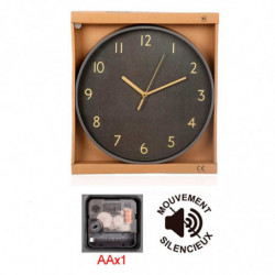 Tradineur - Reloj redondo de pared con números grandes, silencioso, funcionamiento a pilas, minimalista, moderno, decoración, co