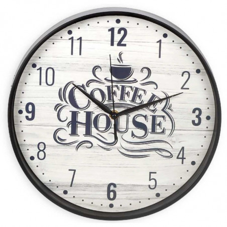 Tradineur - Reloj redondo de pared con números grandes, silencioso, funcionamiento a pilas, minimalista, moderno, decoración, co