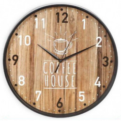 Tradineur - Reloj redondo de pared con números grandes, silencioso, funcionamiento a pilas, minimalista, moderno, decoración, co