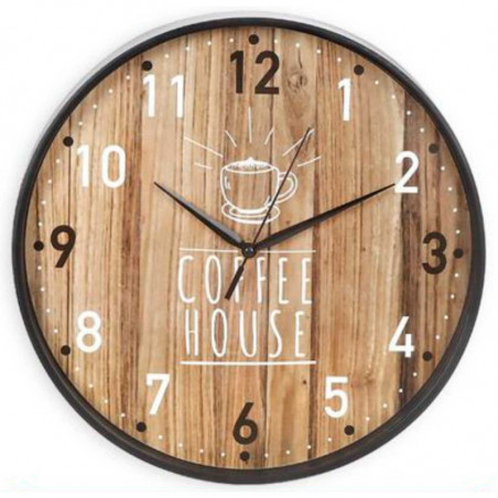 Tradineur - Reloj redondo de pared con números grandes, silencioso, funcionamiento a pilas, minimalista, moderno, decoración, co