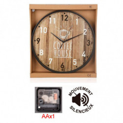 Tradineur - Reloj redondo de pared con números grandes, silencioso, funcionamiento a pilas, minimalista, moderno, decoración, co