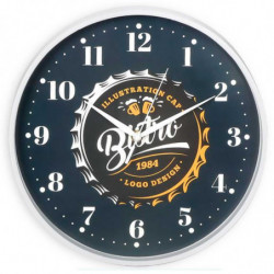 Tradineur - Reloj redondo de pared con números grandes, silencioso, funcionamiento a pilas, minimalista, moderno, decoración, co