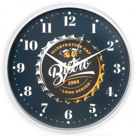 Tradineur - Reloj redondo de pared con números grandes, silencioso, funcionamiento a pilas, minimalista, moderno, decoración, co