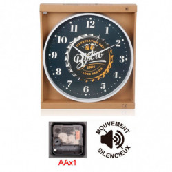 Tradineur - Reloj redondo de pared con números grandes, silencioso, funcionamiento a pilas, minimalista, moderno, decoración, co
