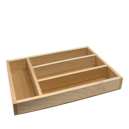 Cubertero, organizador de cubiertos de madera 31,3 x 20,4 x 4.1 cm, 4 compartimentos. Bandeja, porta utensilios de madera para c