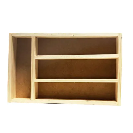 Cubertero, organizador de cubiertos de madera 31,3 x 20,4 x 4.1 cm, 4 compartimentos. Bandeja, porta utensilios de madera para c