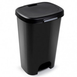 Tradineur - Cubo de basura con pedal, plástico, contenedor residuos, papelera, reciclaje, fácil vaciado, fabricado en España (Ne
