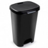 Tradineur - Cubo de basura con pedal, plástico, contenedor residuos, papelera, reciclaje, fácil vaciado, fabricado en España (Ne