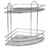 Tradineur - Estantería rinconera de baño, metal cromado, 2 niveles, organizador de productos de aseo, higiene, pared, ducha, inc