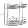 Tradineur - Estantería rinconera de baño, metal cromado, 2 niveles, organizador de productos de aseo, higiene, pared, ducha, inc