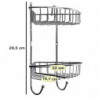 Tradineur - Estantería rinconera de baño, metal cromado, 2 niveles y ganchos, organizador de productos de aseo, higiene, pared,
