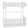 Tradineur - Estantería de baño, metal, 2 niveles, organizador de productos de aseo, higiene, pared, ducha (Blanco - 34 x 30,5 x