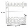 Tradineur - Estantería de baño, metal, 2 niveles, organizador de productos de aseo, higiene, pared, ducha (Blanco - 34 x 30,5 x