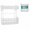 Tradineur - Estantería de baño, metal, 2 niveles, organizador de productos de aseo, higiene, pared, ducha (Blanco - 34 x 30,5 x