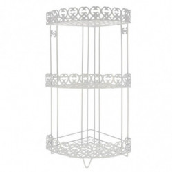 Tradineur - Estantería rinconera de baño, metal, 3 niveles, organizador de productos de aseo, higiene, pared, ducha (Blanco - 61