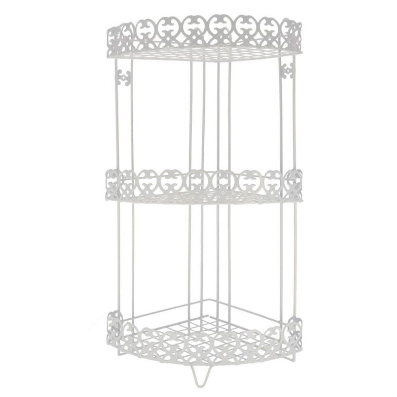 Tradineur - Estantería rinconera de baño, metal, 3 niveles, organizador de productos de aseo, higiene, pared, ducha (Blanco - 61 Tradineur - Estantería rinconera de baño, metal, 3 niveles, organizador de productos de aseo, higiene, pared, ducha (Blanco - 61
