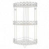 Tradineur - Estantería rinconera de baño, metal, 3 niveles, organizador de productos de aseo, higiene, pared, ducha (Blanco - 61