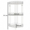 Tradineur - Estantería rinconera de baño, metal, 3 niveles, organizador de productos de aseo, higiene, pared, ducha (Blanco - 61
