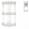 Tradineur - Estantería rinconera de baño, metal, 3 niveles, organizador de productos de aseo, higiene, pared, ducha (Blanco - 61