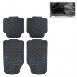 Tradineur - Set de 4 alfombrillas de goma universales para coche, alfombras delanteras y traseras flexibles para vehículos, resi