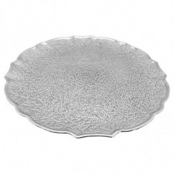 Tradineur - Pack de 6 bajoplatos redondos reutilizables de plástico, modelo Eri, plato llano decorativo, bandeja para presentaci