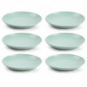 Tradineur - Pack de 6 Platos llanos - Fabricado en Plástico - Apto para uso alimenticio, Microondas y Congelador - Ø 22 x 3 cm -