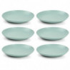 Tradineur - Pack de 6 Platos llanos - Fabricado en Plástico - Apto para uso alimenticio, Microondas y Congelador - Ø 20 x 2,7 cm