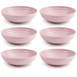 Tradineur - Pack de 6 Platos hondos - Fabricado en Plástico - Apto para uso alimenticio, Microondas y Congelador - Ø 19 x 5,5 cm