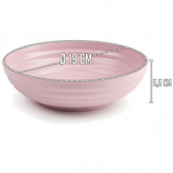 Tradineur - Pack de 6 Platos hondos - Fabricado en Plástico - Apto para uso alimenticio, Microondas y Congelador - Ø 19 x 5,5 cm