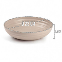 Tradineur - Pack de 6 Platos hondos - Fabricado en Plástico - Apto para uso alimenticio, Microondas y Congelador - Ø 22 x 5,4 cm