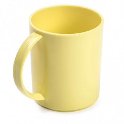 Tradineur - Pack de 4 Tazas Mug - Fabricado en Plástico - Capacidad 350 ml - Apto para microondas y congelador - 11 x 9,7 x 8 cm