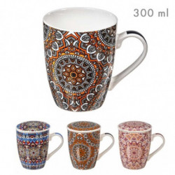Tradineur - Taza para té, infusiones, incluye filtro y tapa, cerámica y acero inoxidable, mantiene caliente la infusión, regalo