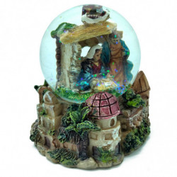 Tradineur - Bola de Agua Nevada Navideña - Figura del Nacimiento - Fabricado en Resina - Decoración navideña - 9 cm - Modelo Ale