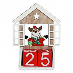 Tradineur - Calendario Navideño - Fabricado en madera - Figura decorativa divertida para nacimiento, Navidad, decoración tradici
