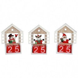 Tradineur - Calendario Navideño - Fabricado en madera - Figura decorativa divertida para nacimiento, Navidad, decoración tradici