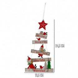 Tradineur - Pack de 2 Colgantes para árbol de Navidad - Fabricado en Madera - Frase grabada en letrero - 24,5 x 13,5 x 0,5 cm -