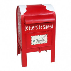 Tradineur - Buzón Americano Navideño - Diseño nevado - Fabricado en Plástico - Figura decorativa - 28 x 16 x 17 cm - Color Rojo