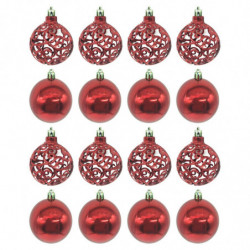 Tradineur - Pack de 16 Bolas de Navidad con diseño de giros - Fabricado en Plástico - Cordón Dorado - Decoración de Navidad - Ø