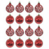 Tradineur - Pack de 16 Bolas de Navidad con diseño de giros - Fabricado en Plástico - Cordón Dorado - Decoración de Navidad - Ø
