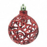 Tradineur - Pack de 16 Bolas de Navidad con diseño de giros - Fabricado en Plástico - Cordón Dorado - Decoración de Navidad - Ø