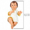 Tradineur - Figura del niño Jesus - Diseño con toga blanca con bordes dorados - Fabricado en Resina - Decoración navideña para p