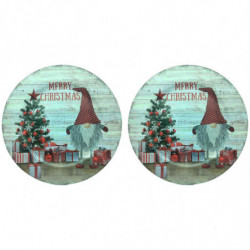 Tradineur - Pack de 2 Bajoplatos con diseño de Duende con Gorro - Fabricado en Plástico - Ideal para decoración para Navidad - Ø