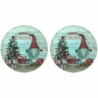 Tradineur - Pack de 2 Bajoplatos con diseño de Duende con Gorro - Fabricado en Plástico - Ideal para decoración para Navidad - Ø