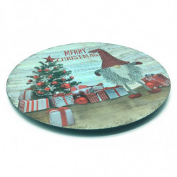 Tradineur - Pack de 2 Bajoplatos con diseño de Duende con Gorro - Fabricado en Plástico - Ideal para decoración para Navidad - Ø