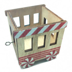Tradineur - Tren navideño de Madera de 39 cm - Diseño de caramelos y galletas - Decoración navideña - Ideal para dejarlo debajo