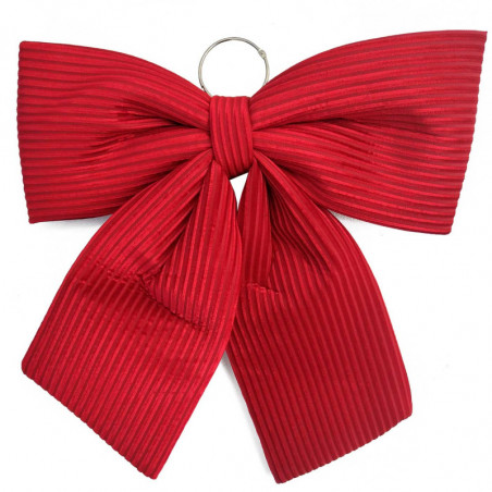 Tradineur - Lazo Praga Navideño - Fabricado en Poliéster y Espuma - Decoración Navideña - 54 x 44 cm - Color Rojo