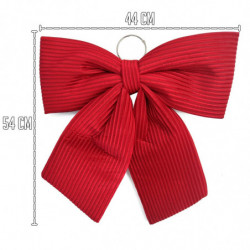 Tradineur - Lazo Praga Navideño - Fabricado en Poliéster y Espuma - Decoración Navideña - 54 x 44 cm - Color Rojo